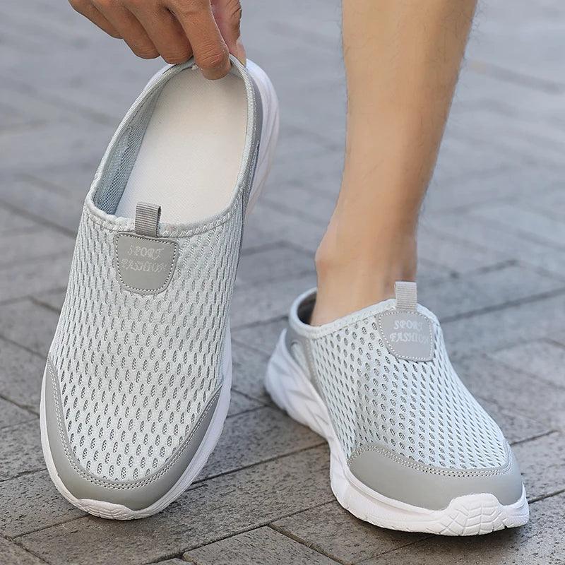 Breathable Mesh Men’s Summer Half Slippers | Lightweight Walking Shoes