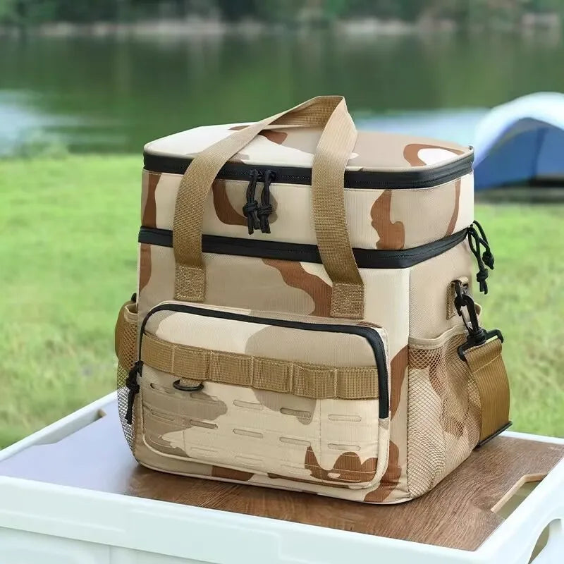 High-Capacity Tactical Thermal Double-Layer Insulated Cooler Bag Backpack
