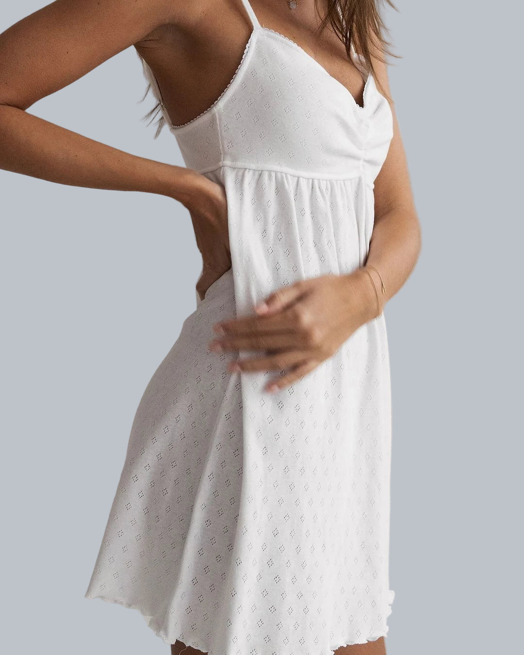 Women’s Sexy Spaghetti Strap Nightgown – V-Neck Backless Mini Pajama