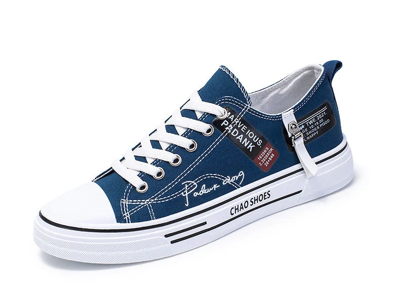 Men's Summer Canvas Sneakers: Low-Top, Breathable, Trendy Sneakers