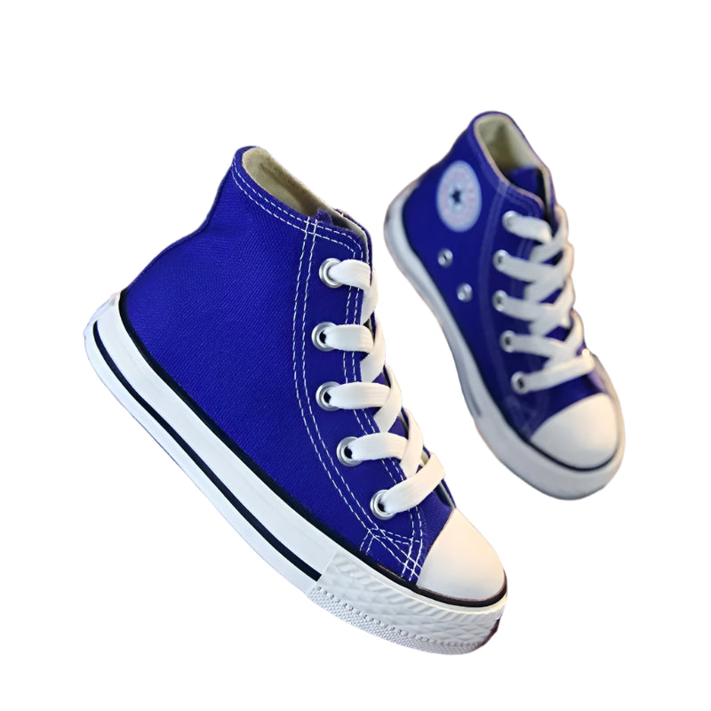 Kids’ Fashion High-Top Canvas Sneakers – Unisex School & Sports Shoes