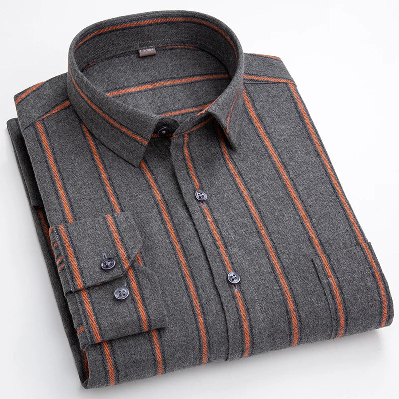 Men’s Flannel Plaid Shirt – 100% Cotton Slim Fit Casual Spring Wear