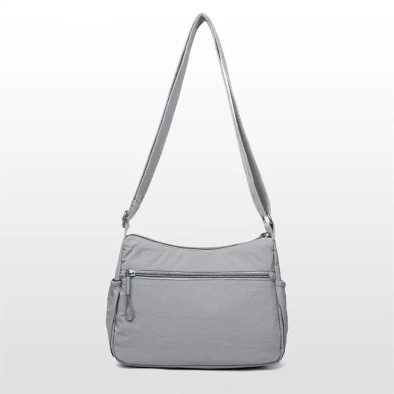 Women's Multi-Layer Crossbody Bag: Solid Color Multi-Pocket Versatile