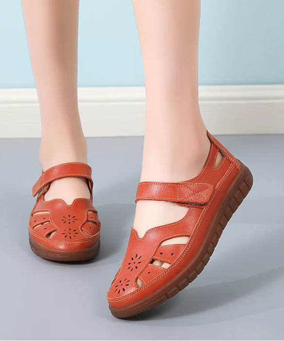 Women's Breathable Leather Sandals: Non-Slip Casual Roman Style
