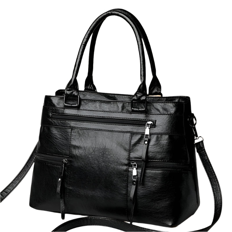 Elegant Women's Leather Handbag – Large Casual Tote & Crossbody Bag