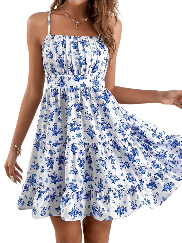 Women's Summer Floral Spaghetti Strap Mini Dress – Sexy, Casual Beach Dress