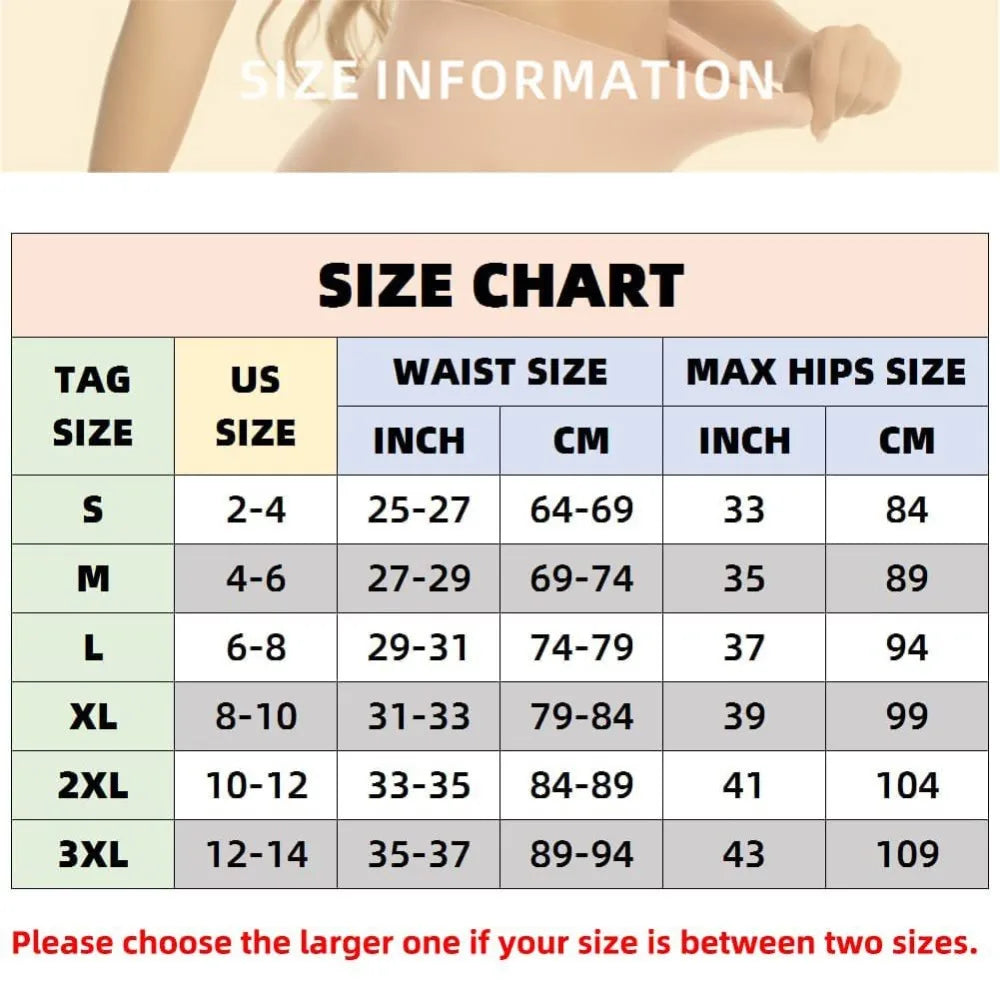 Breathable Oversize Butt Lifter Panties – Soft Push-Up Cotton Fit Chart