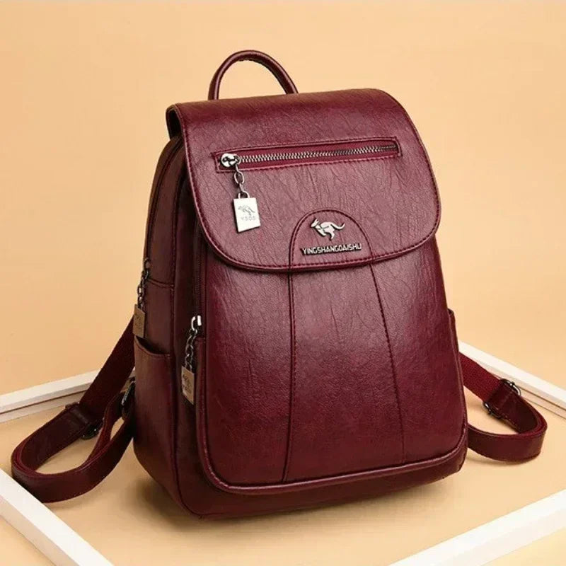 Vintage Leather Women’s Backpack – Fashionable Daily Commute & Travel Daypack
