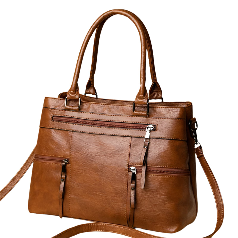 Elegant Women's Leather Handbag – Large Casual Tote & Crossbody Bag