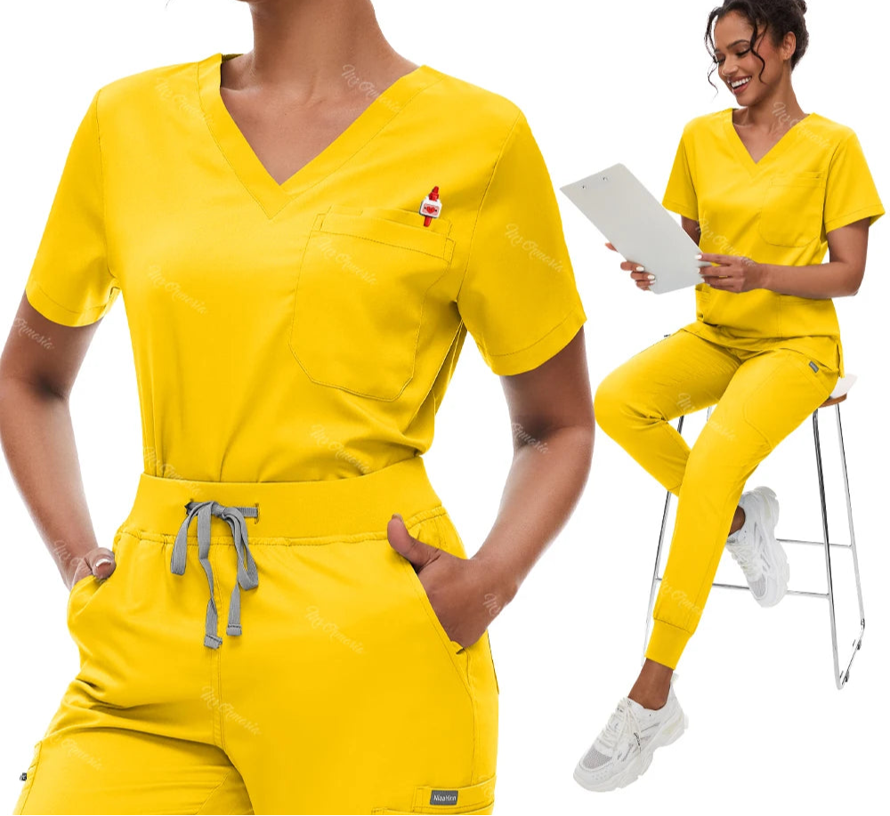 Sparkling Anti Wrinkle Washable Soft Fabric Workwear Jogger Scrubs