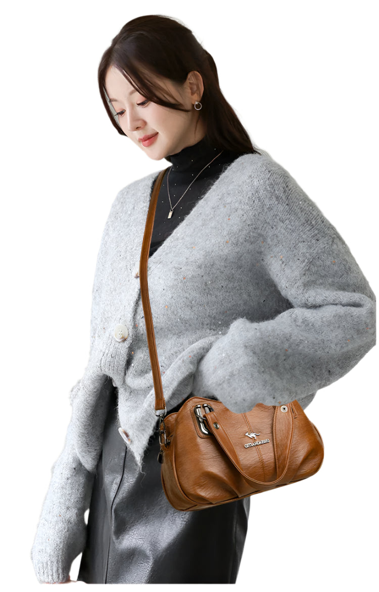 Luxury 3-Layer Handbag - Soft PU Leather Shoulder & Crossbody Bag