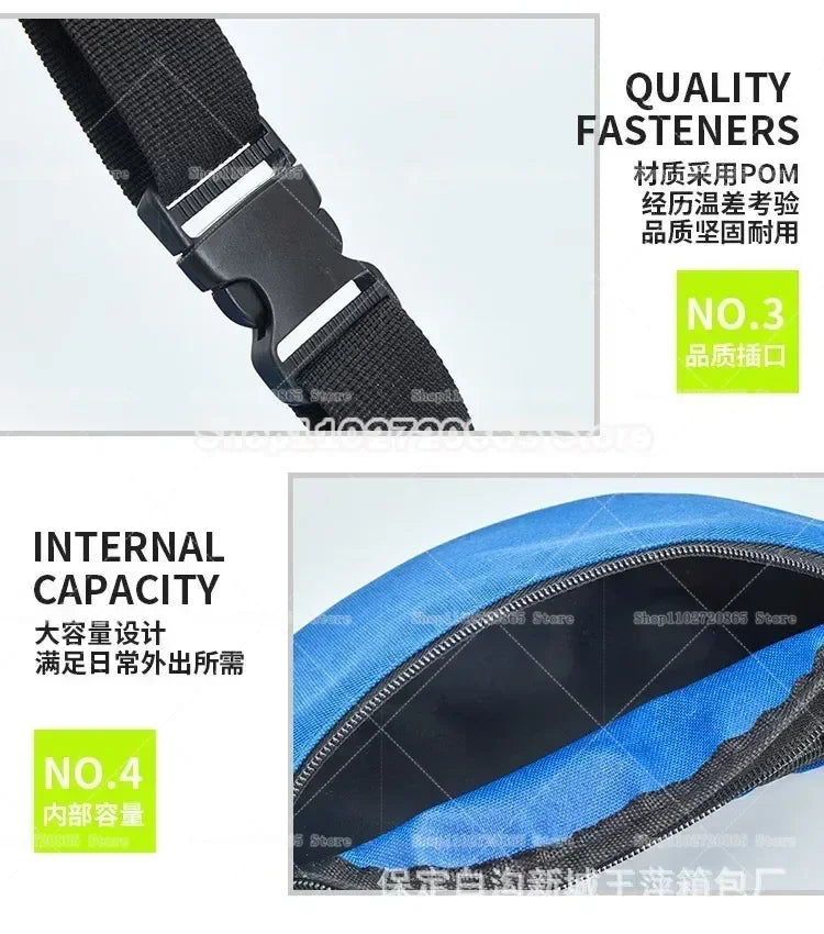 Belt with quality fasteners and internal capacity features on a white background