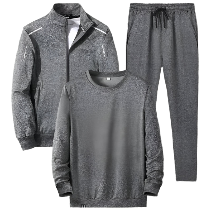 8XL Men's 3-Piece Warm Tracksuit - Unisex Hoodies, Vest & Pants Set