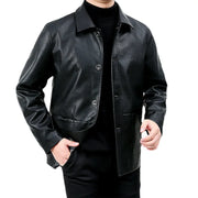 Men's Vintage Leather Biker Coat: Trendy, Soft, High-Quality Jacket