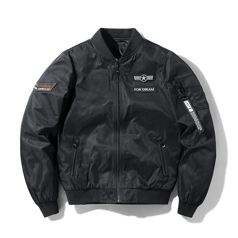 Men's Trendy MA-1 Jacket: Embroidered Casual Flight Style