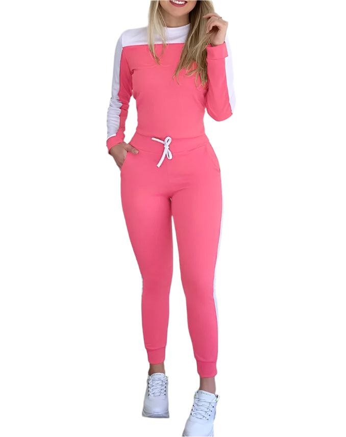 Elegant Autumn Stretch Tight Drawstring Women's Slimming Matching Pants Sets - JVMCL