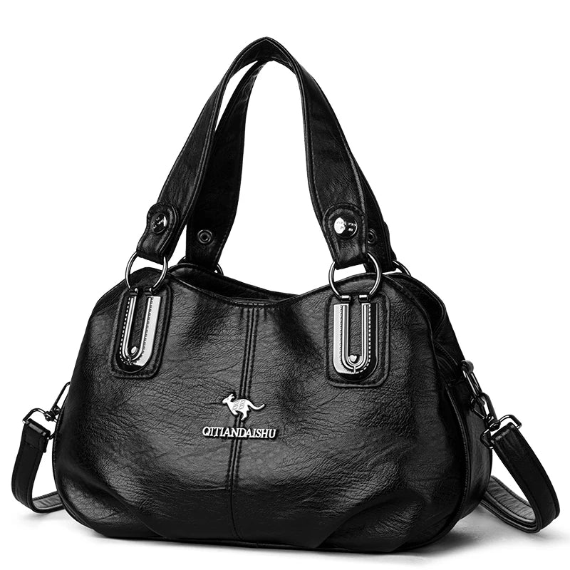 Luxury 3-Layer Handbag - Soft PU Leather Shoulder & Crossbody Bag