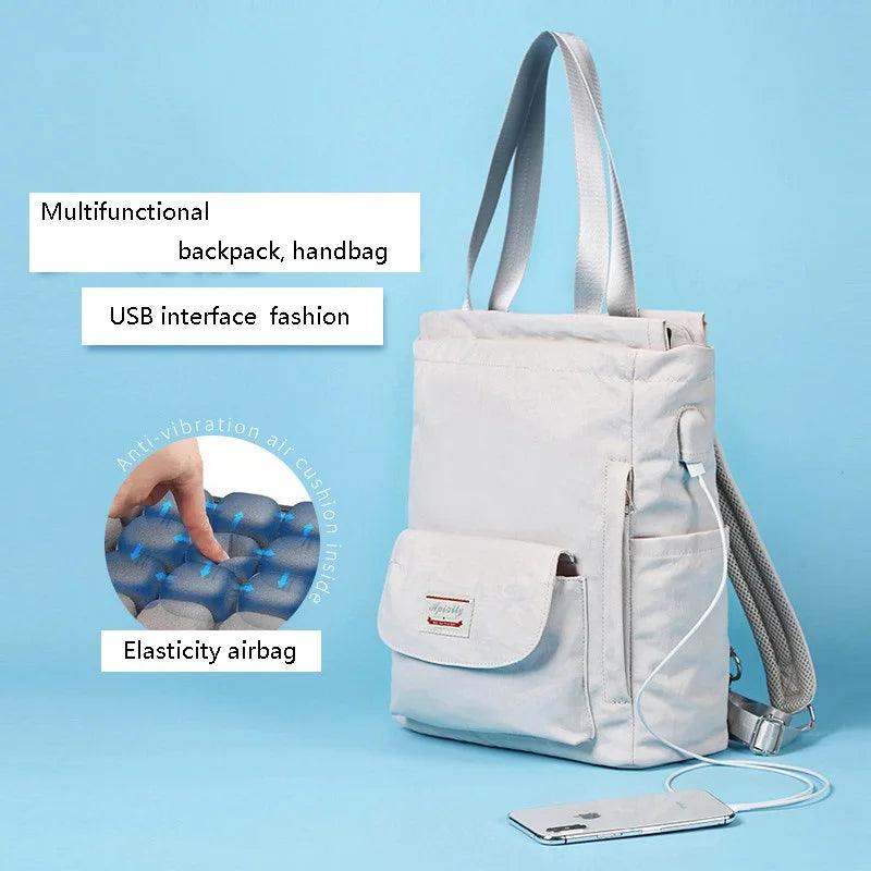 Load video: Waterproof Stylish Laptop Backpack for Women - Korean Fashion Oxford Canvas with USB Port video