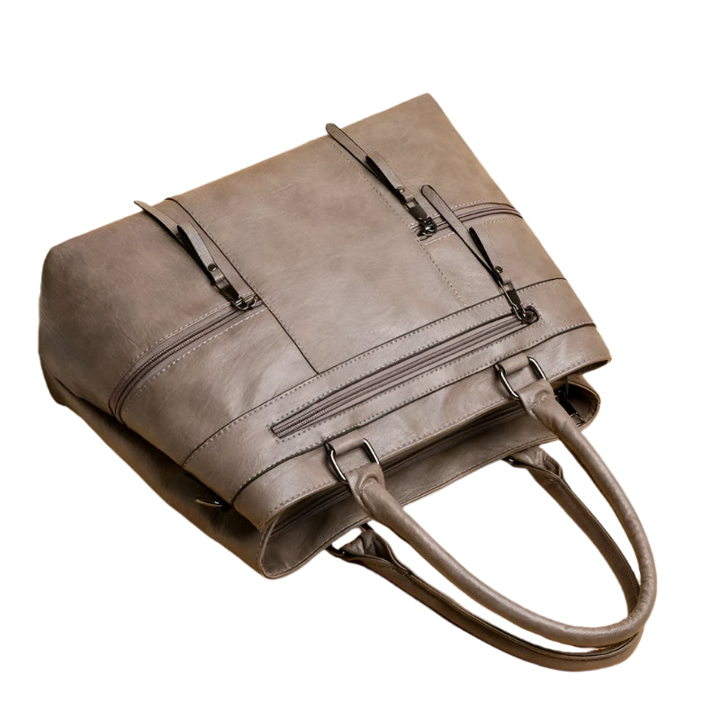 Elegant Women's Leather Handbag – Large Casual Tote & Crossbody Bag