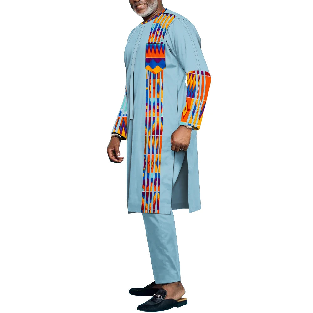 Dashiki Bazin Riche 2-Piece Set | Hip Hop African Men's Outfit