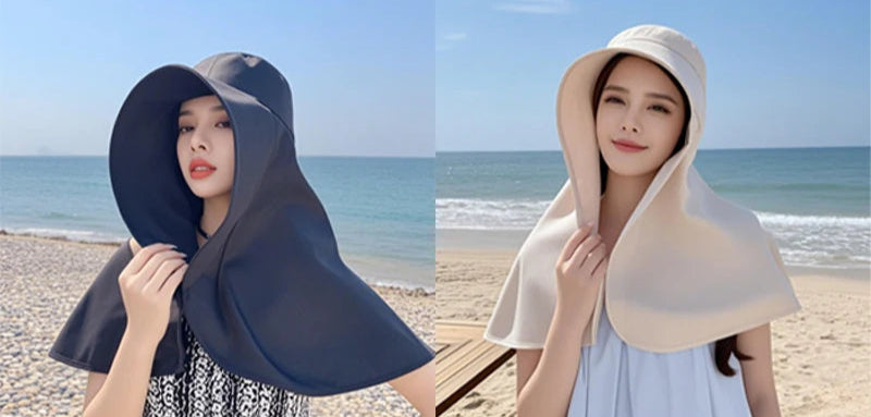 Women's Sun Protection Hat: Large Brim UV Face & Neck Cover