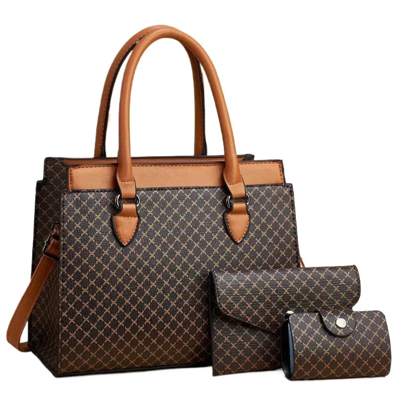 Color Block Retro Crossbody Tote – Women’s Large Capacity Handbag