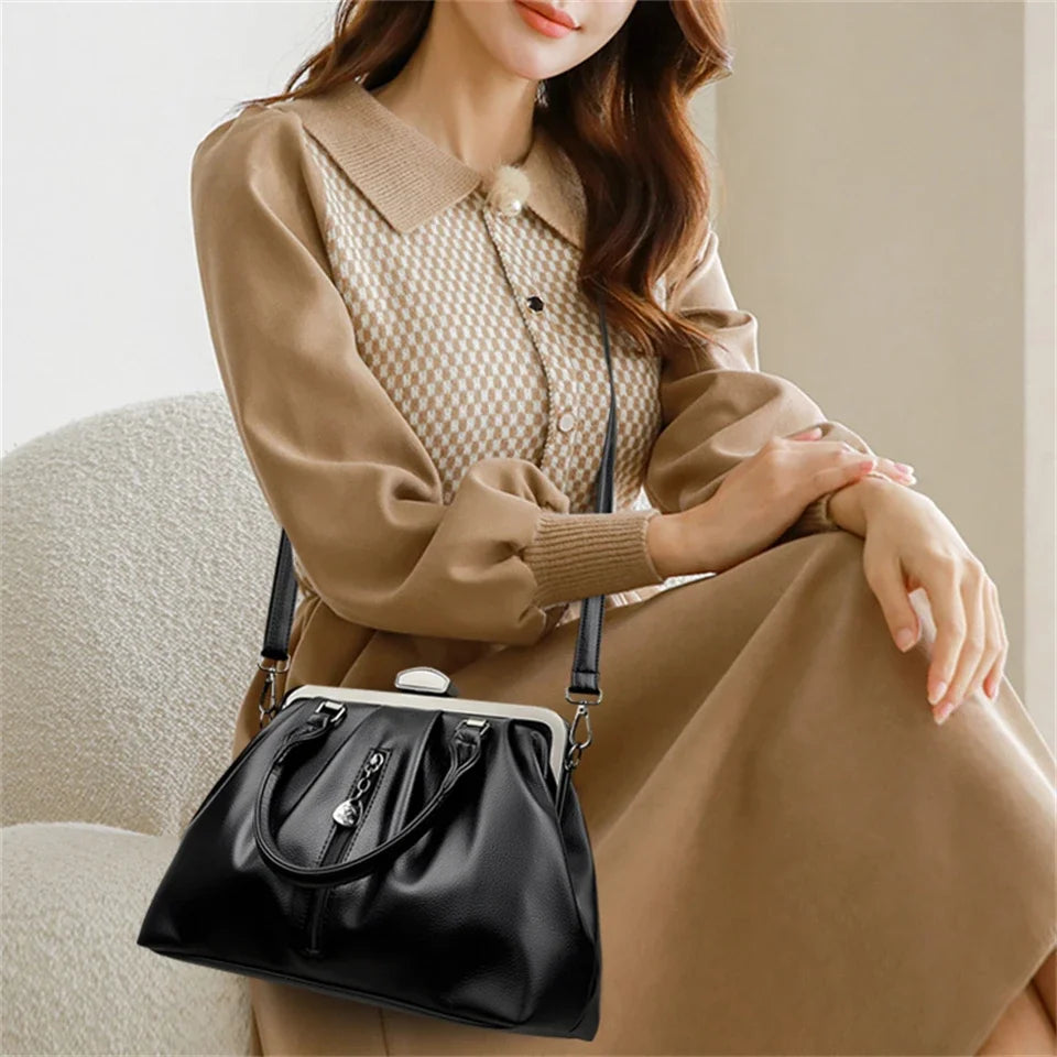 Women's Casual Tote Bag: Designer PU Leather Shoulder Crossbody