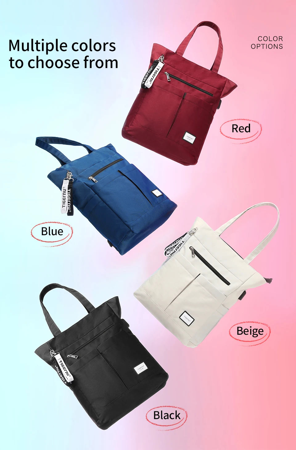 Tigernu Tote Backpack: New Multiway Laptop Bag for Women/Girls