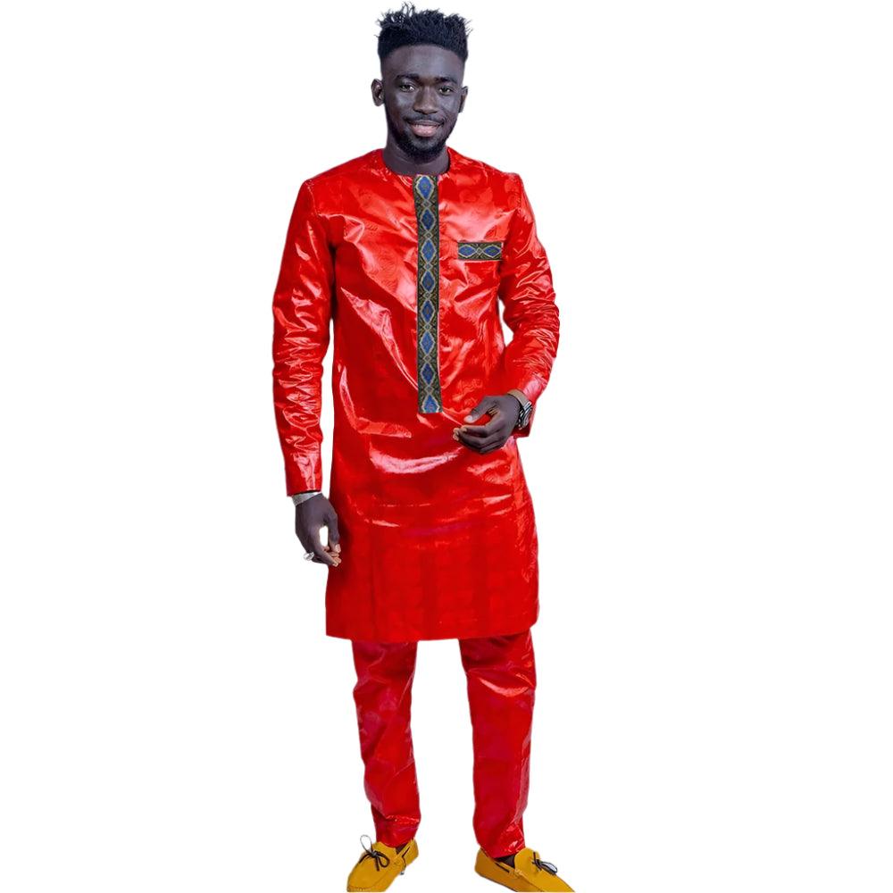 Bazin Riche African Men’s 2 Pcs Outfit Set