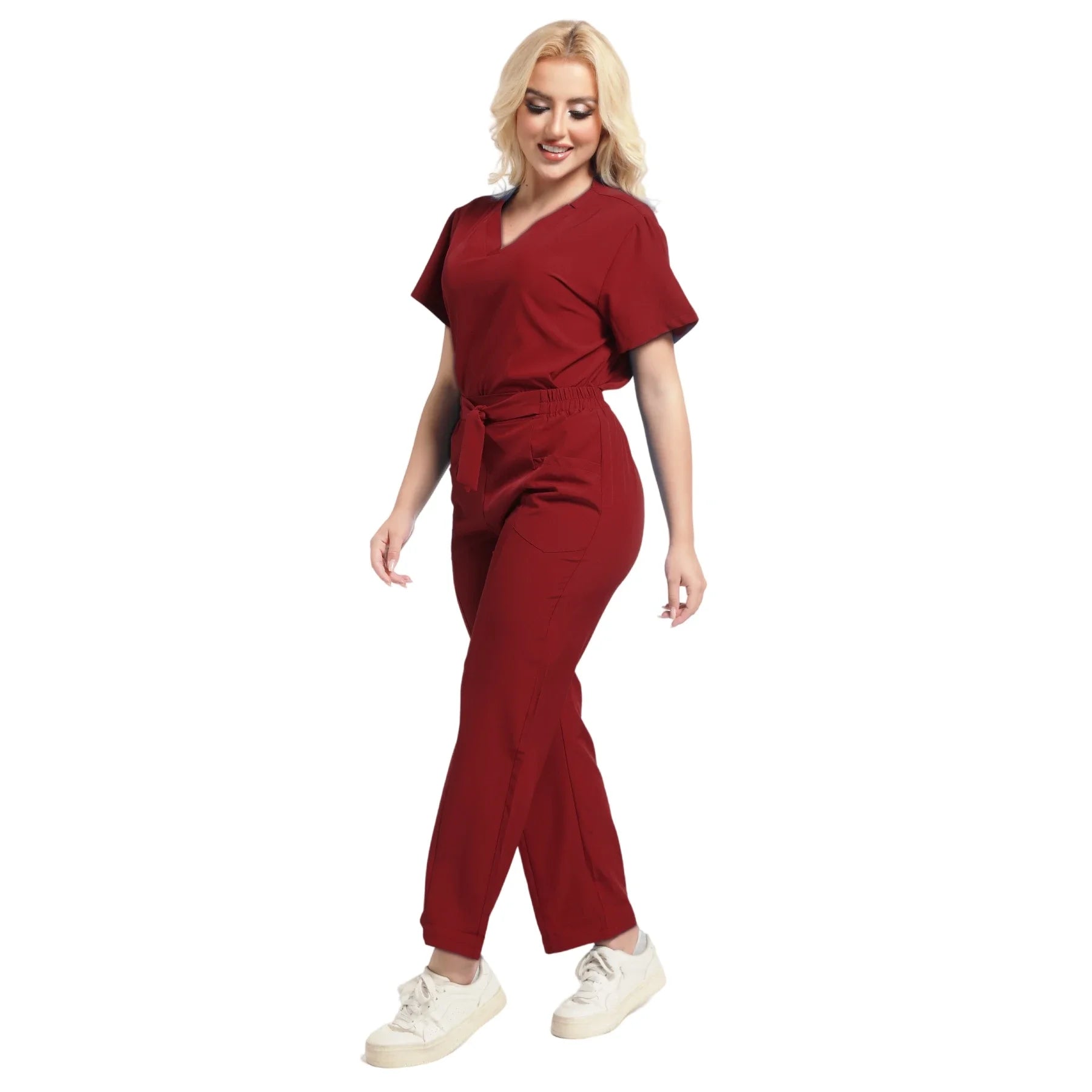 Plus Size Women's New Medical Scrubs Set - Pet Nurse & Salon Uniforms