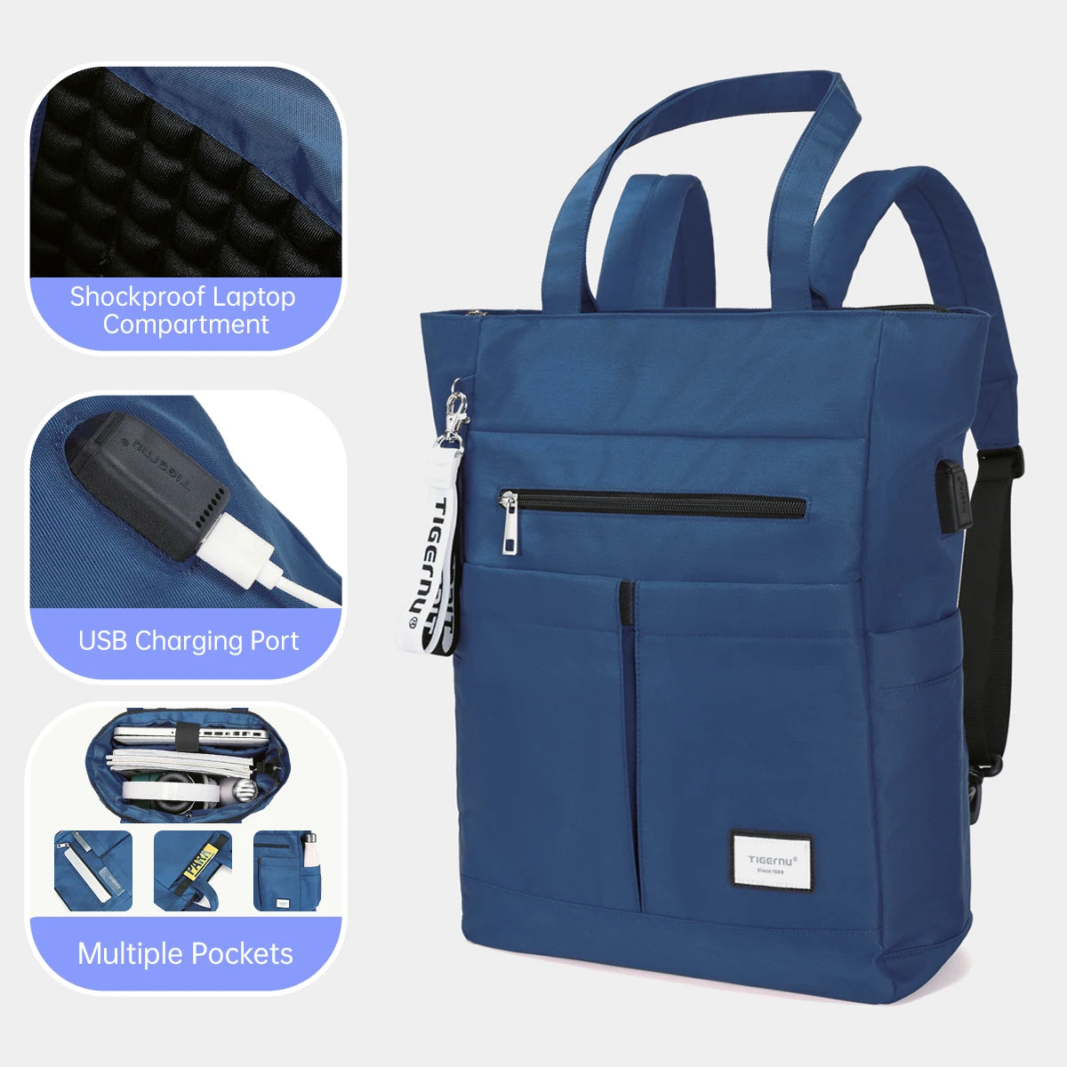 Tigernu Tote Backpack: New Multiway Laptop Bag for Women/Girls
