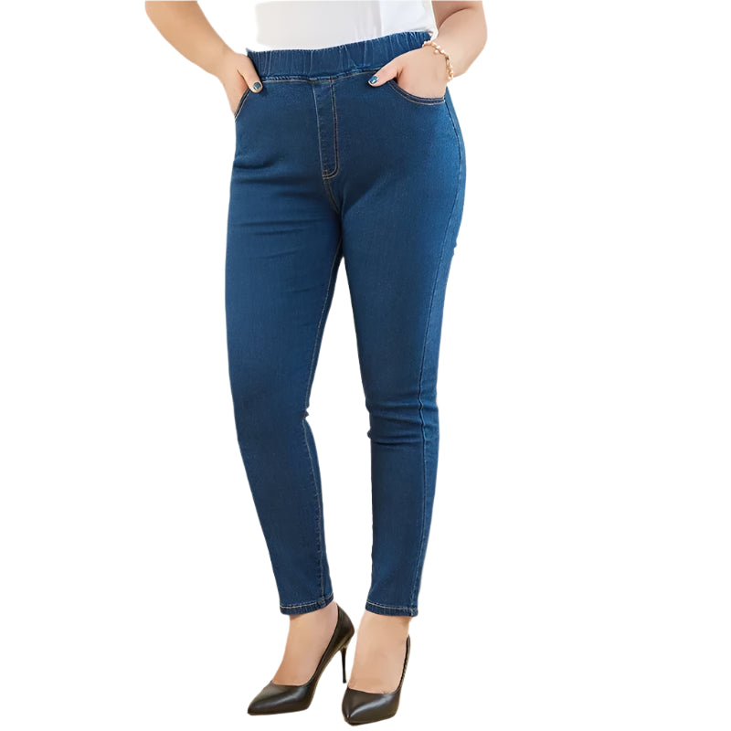 Plus Size Stretch Skinny Jeans | High Waist Tummy Control Denim