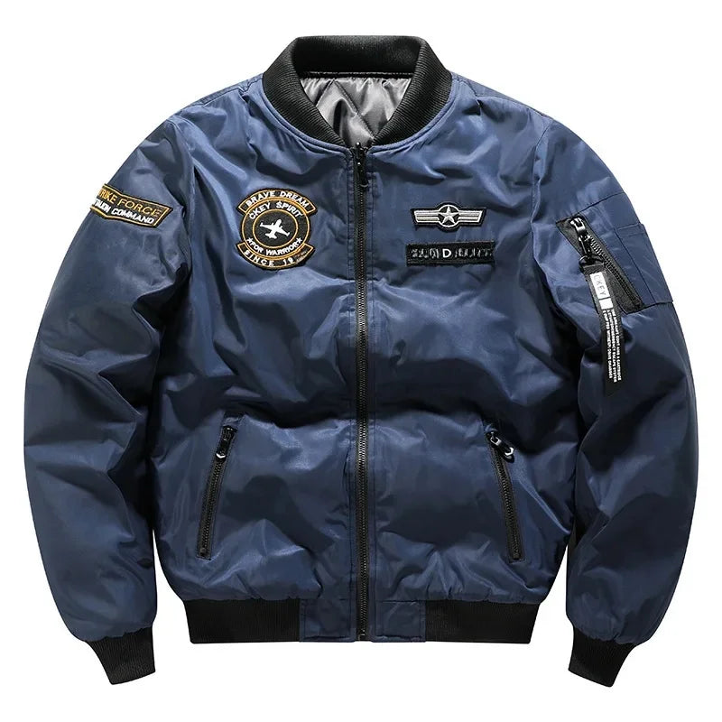 Men's Trendy MA-1 Jacket: Embroidered Casual Flight Style