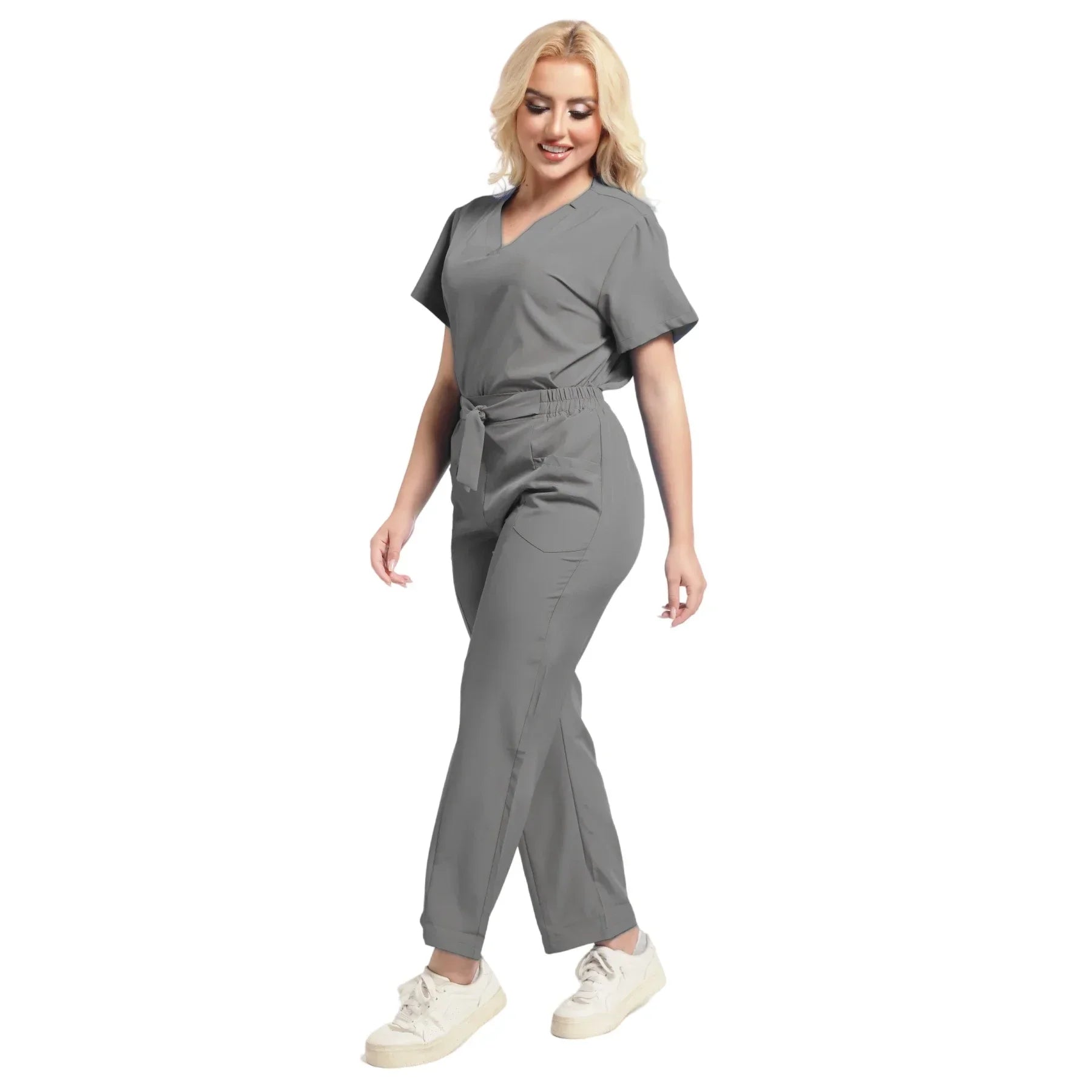 Plus Size Women's New Medical Scrubs Set - Pet Nurse & Salon Uniforms