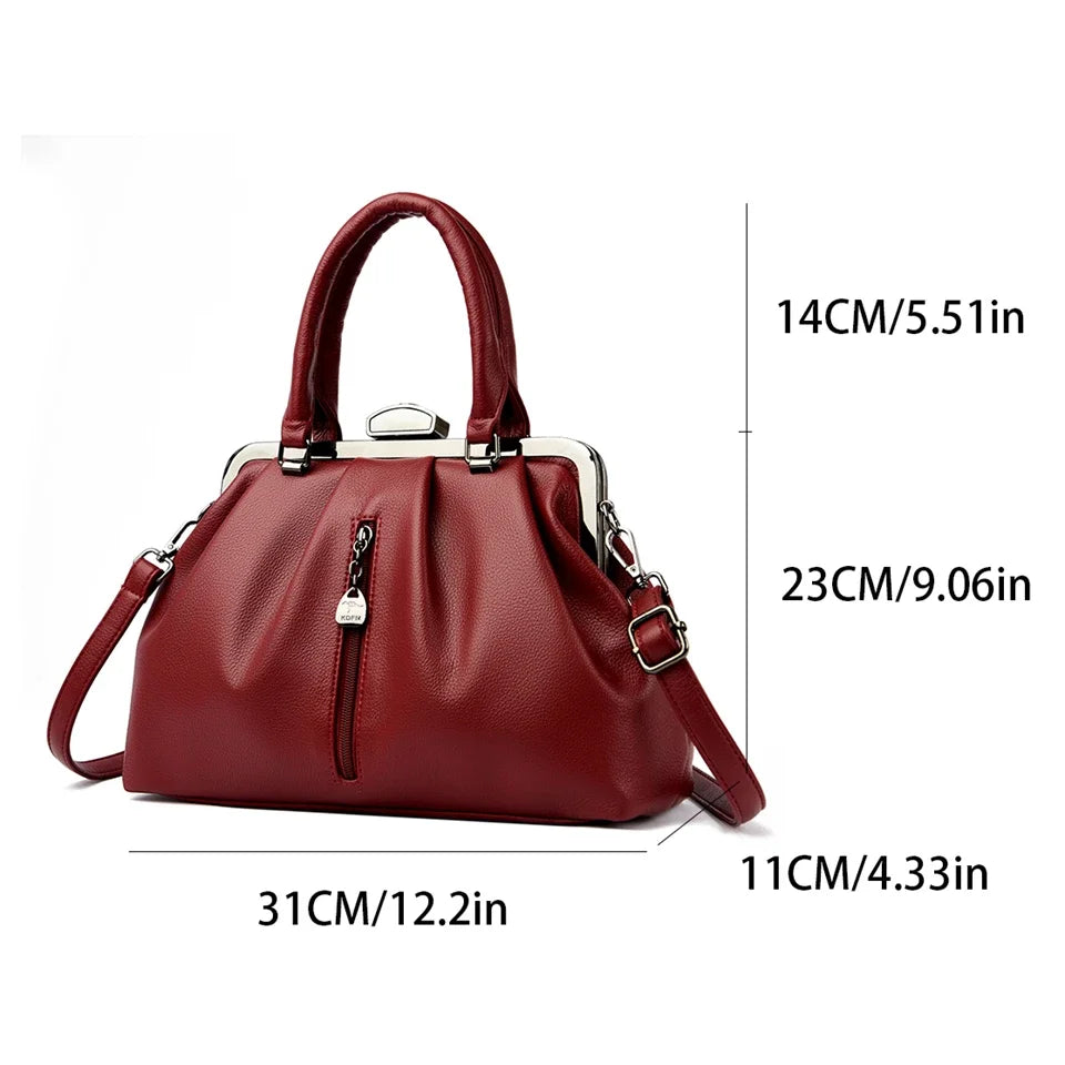 Women's Casual Tote Bag: Designer PU Leather Shoulder Crossbody