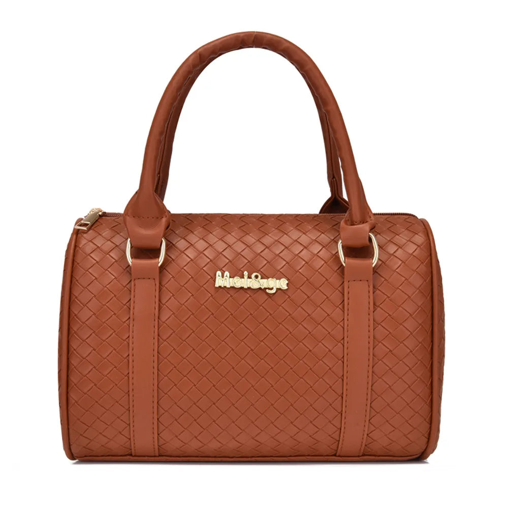 Libarrecy Fashion 6PC Handbag Set - Braid Shoulder Crossbody Tote