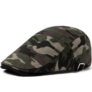 Men’s Camouflage Cotton Linen Beret – Adjustable Lightweight Sun Cap