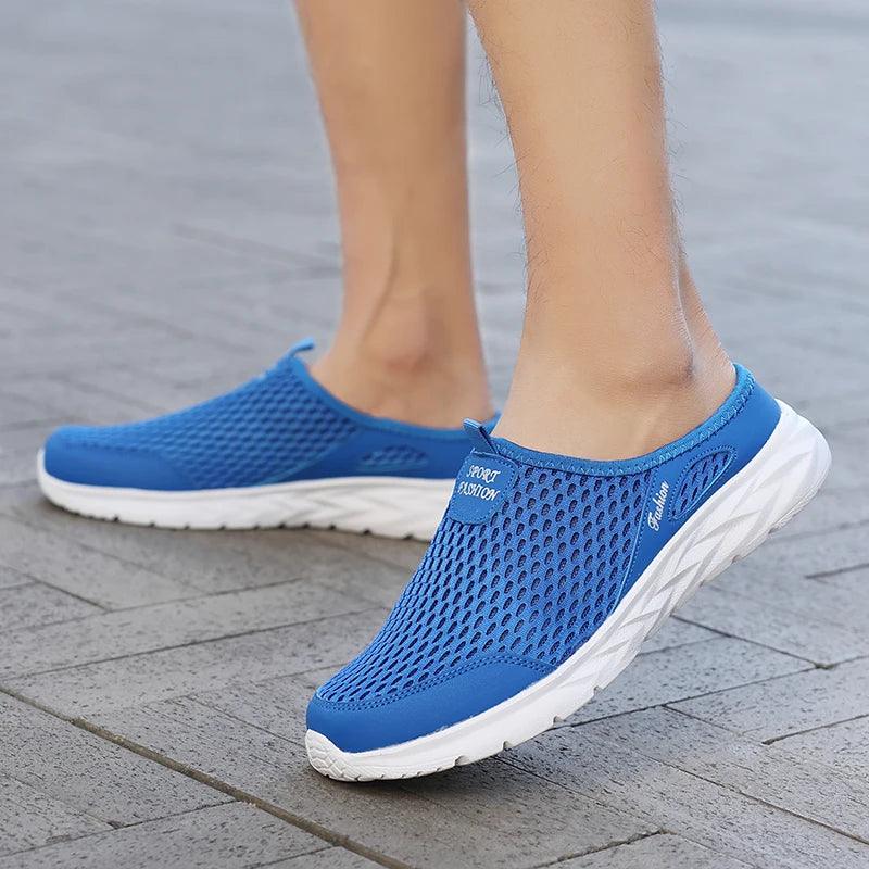 Breathable Mesh Men’s Summer Half Slippers | Lightweight Walking Shoes