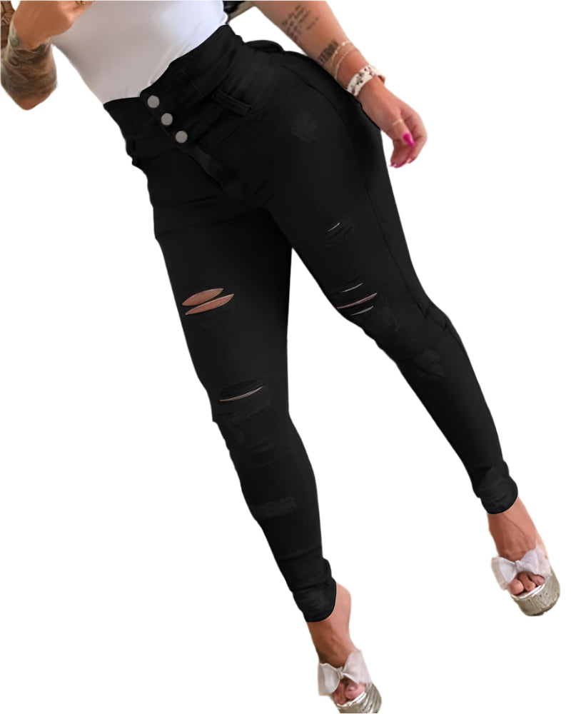 High Waist Casual Pencil Jeans for Women – Spring Denim Bodycon Fit