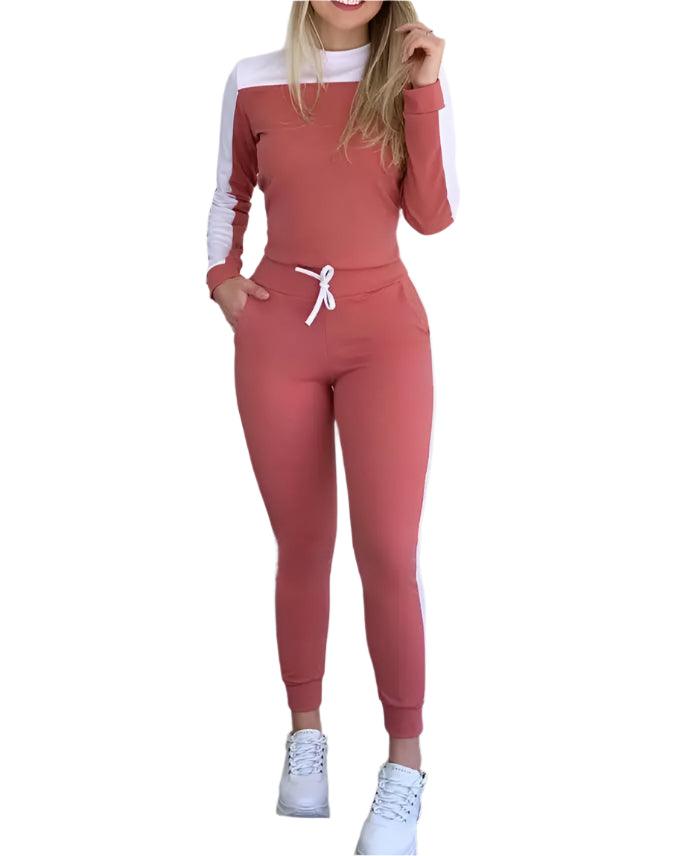 Elegant Autumn Stretch Tight Drawstring Women's Slimming Matching Pants Sets - JVMCL