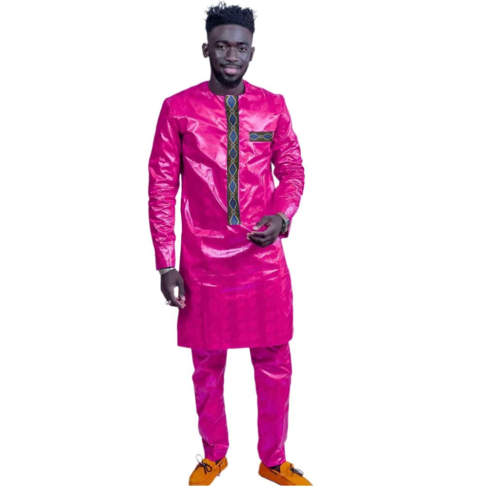 Bazin Riche African Men’s 2 Pcs Outfit Set