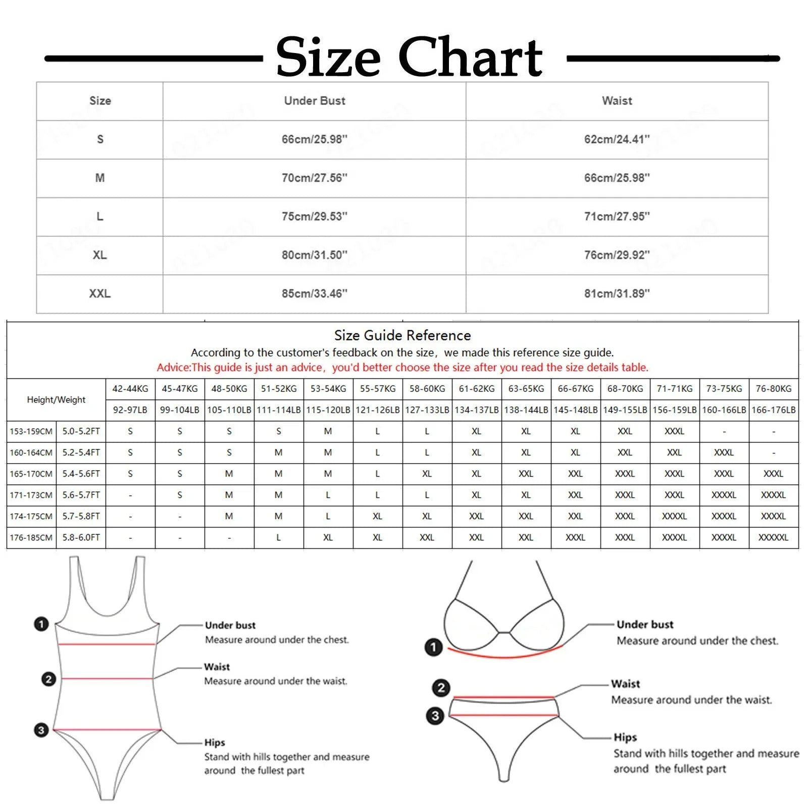 Sexy V-Neck Swimsuit: Women's High Waist Two-Piece with Swim Skirt Chart