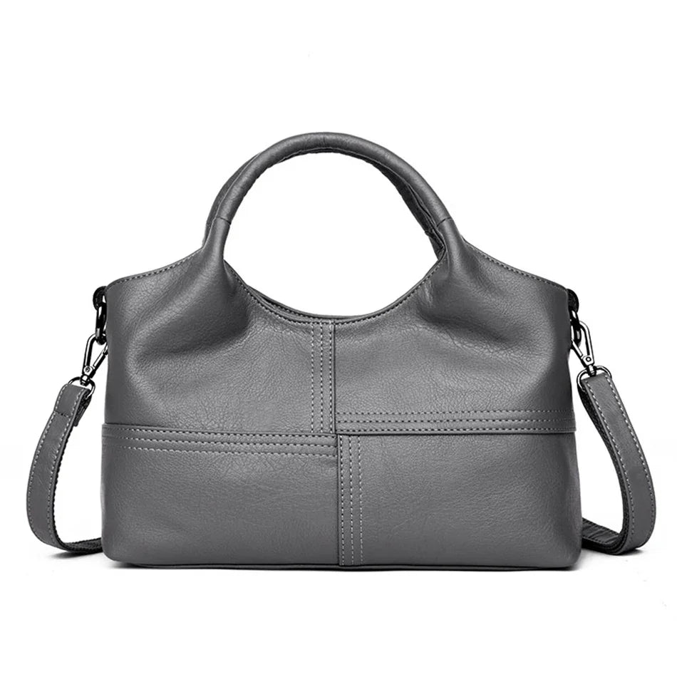 Genuine Brand Soft Leather Small Crossbody Tote – Casual Designer Shoulder Bag