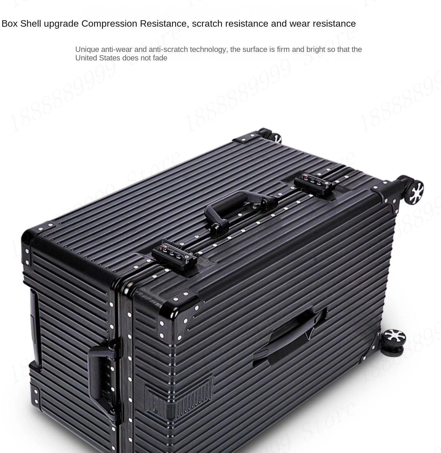 Oversized Cipher Suitcase | ABS+PC Trolley Luggage with Lock & Wheels