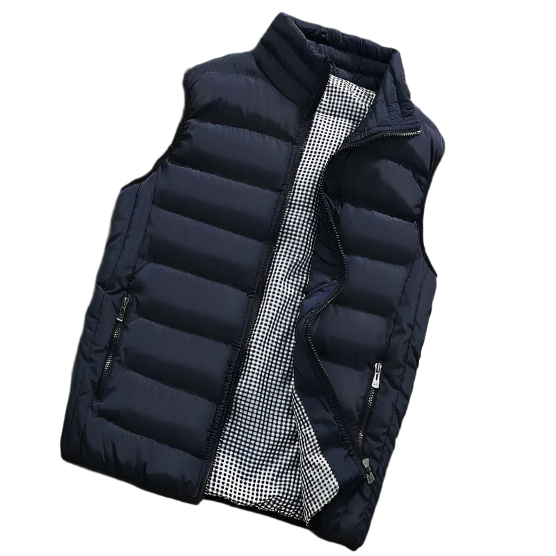 Men's High-End Cotton Vest Jacket – Thick Sleeveless Winter Waistcoat