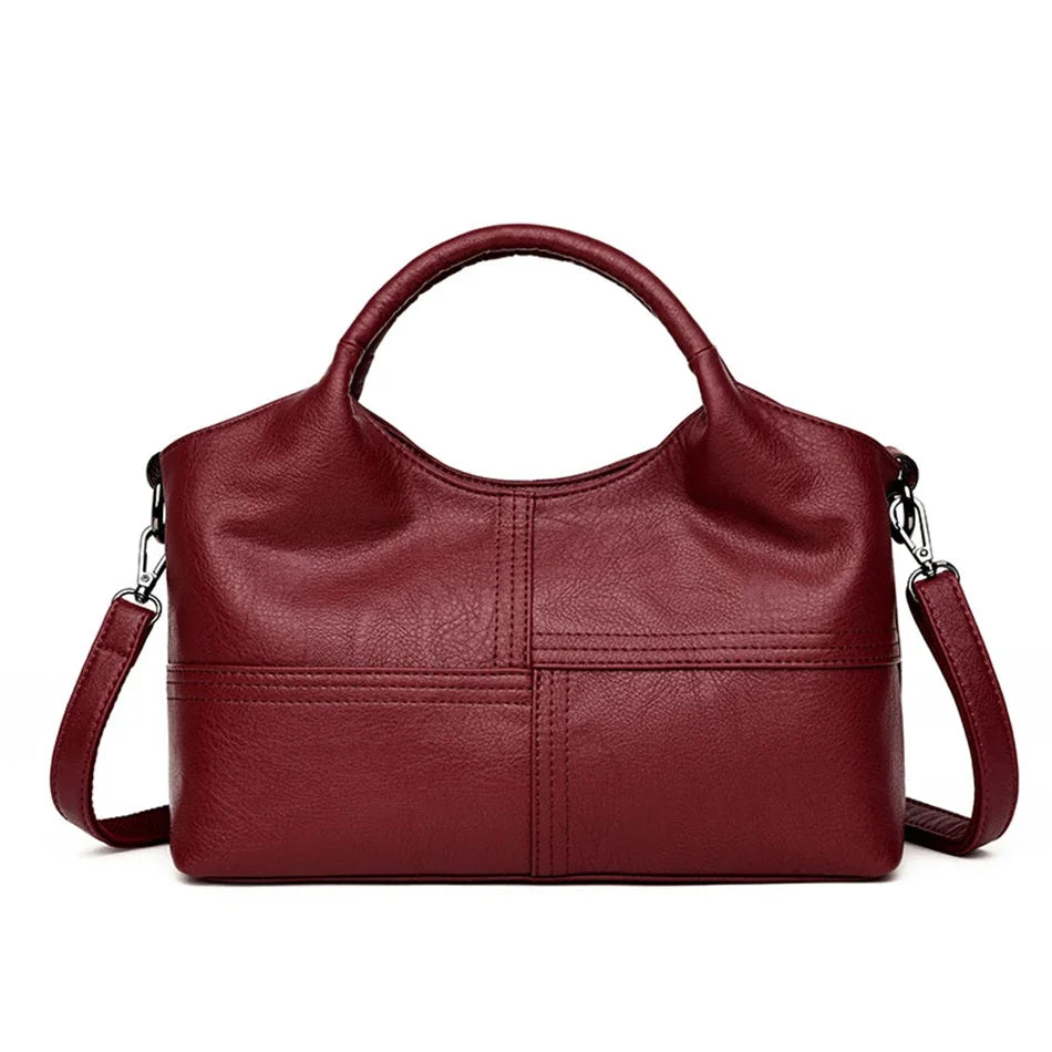 Genuine Brand Soft Leather Small Crossbody Tote – Casual Designer Shoulder Bag
