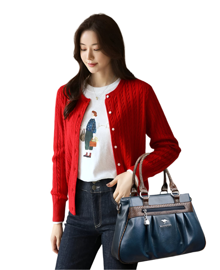 Large Capacity PU Leather Tote – Casual Shoulder Handbag for Women