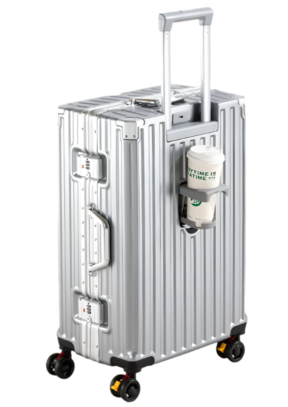 Multifunction Aluminum Frame Suitcase – USB Charging, Brake Wheels Suitcase