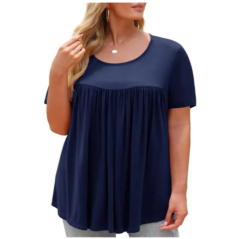 Plus Size 5XL Floral 3D Print T-Shirt - Loose Fit Summer Top