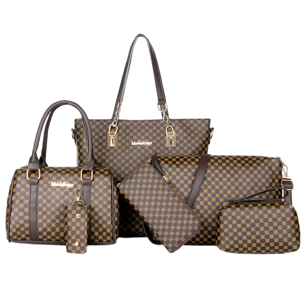 6PCS Printed Handbag Set - Large Capacity Tote & Crossbody Bags